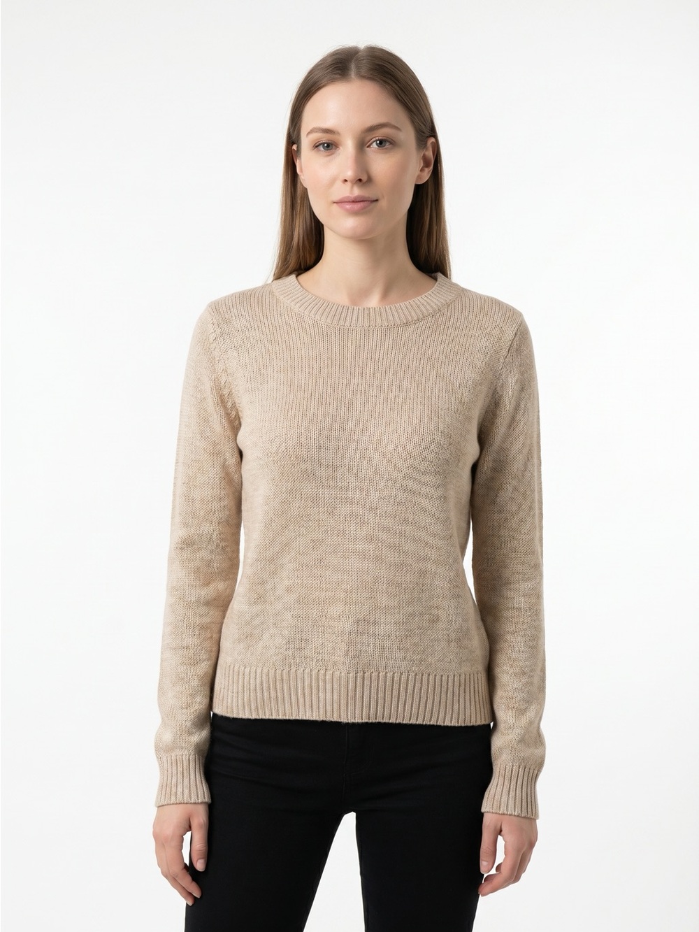 Crew neck sweater beige